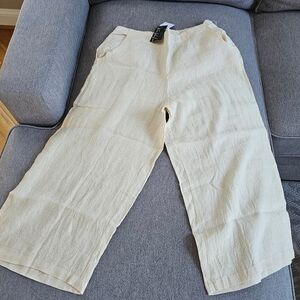 NWT-Kim Van Loo Isle of Capri Linen Pants- Color Natural